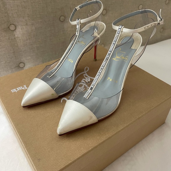 Christian Louboutin heels Nosy Strass 85 Off White - Picture 9 of 13